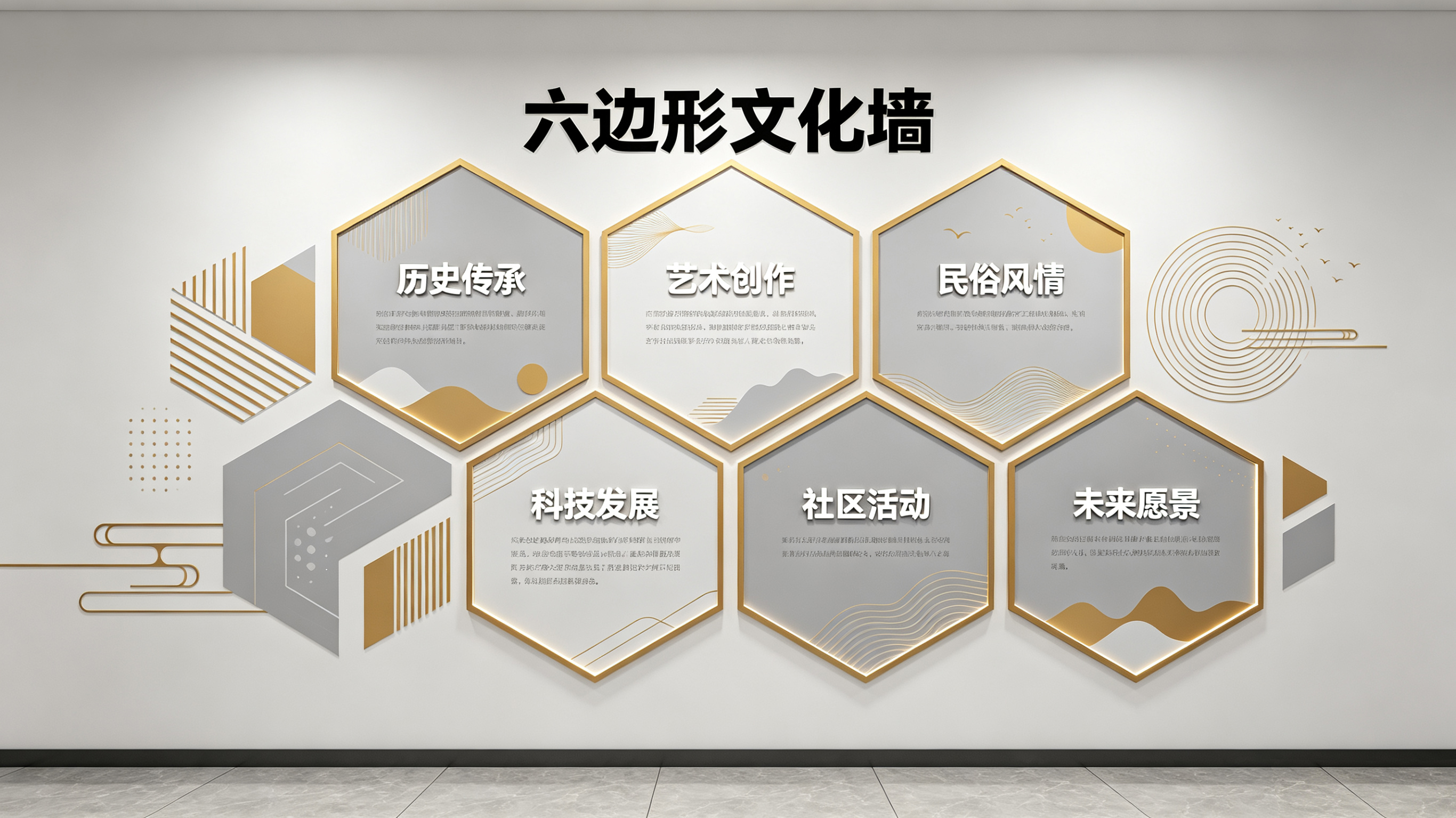 莲花企业文化墙 | 六边形信息美学
